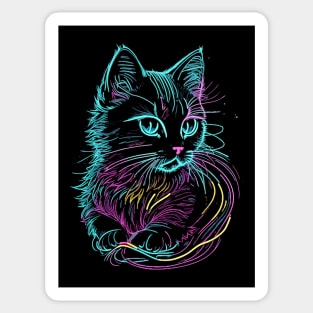 Neon Cat Sticker